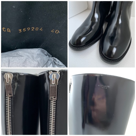 SOLD Saint Laurent YSL Caval Riding Boots Back Zip - Picture 5 of 8